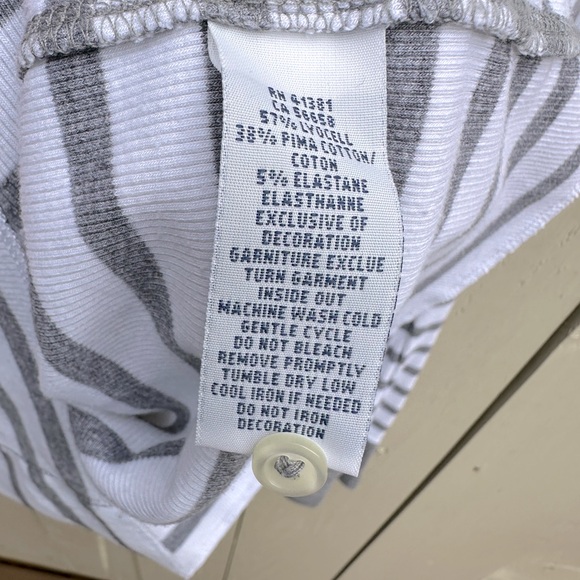 Ralph Lauren cotton button up grey and white striped top size L - Picture 6 of 7